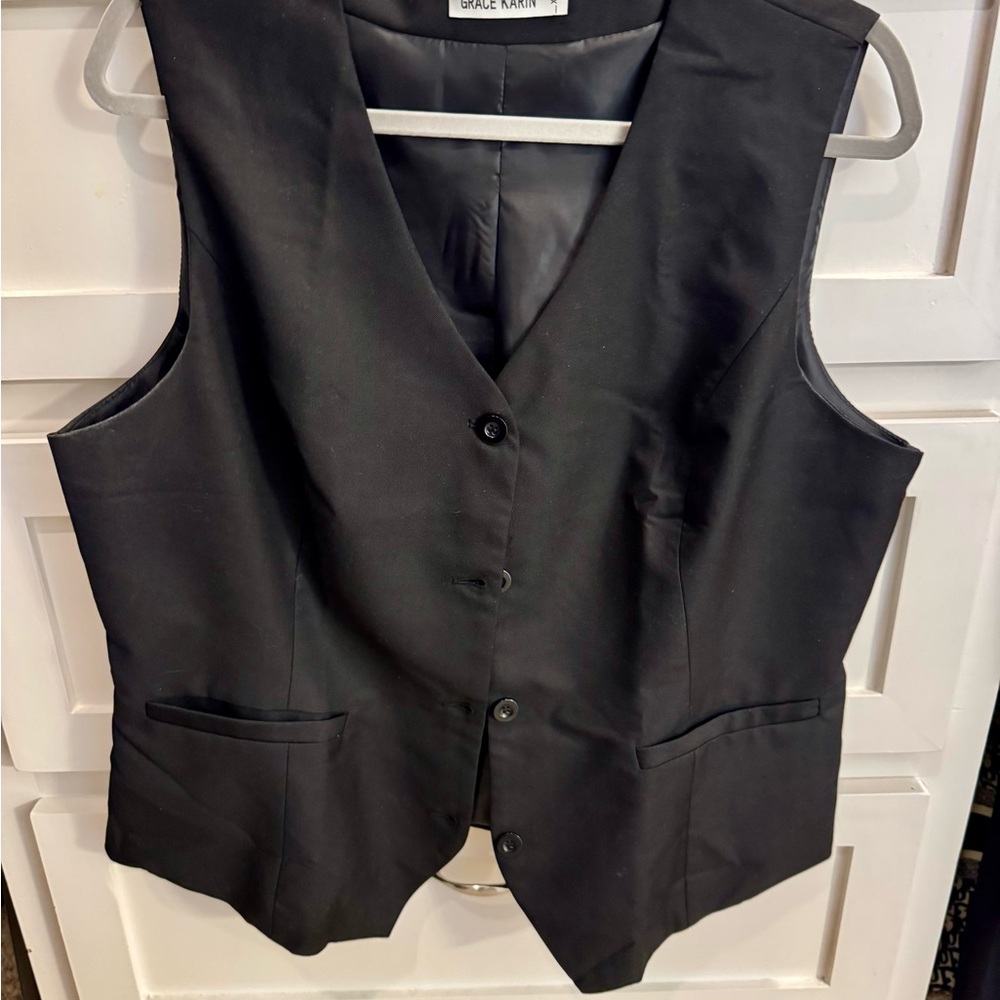 Black Button-Up Vest